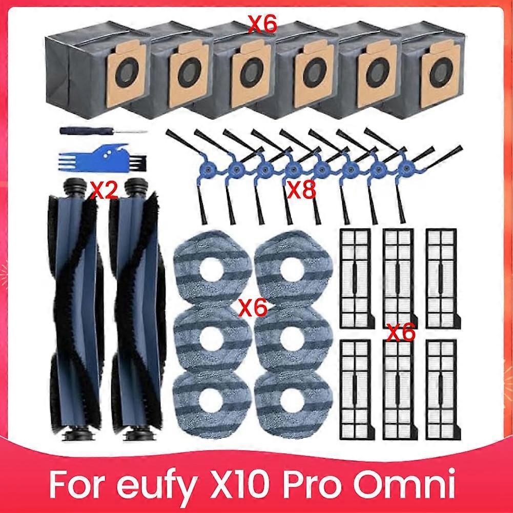 Ersatzteile Für Den Eufy X10 Pro Omni Saugroboter: 2 Rotierende Bürsten, 8 Seitenbürsten, 6 Hepa-filter, 6 Wischpads, 6 Staubbeutel