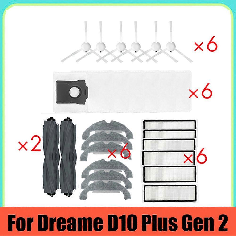 Ersatzteile Für Dreame D10 Plus Gen 2 Rld32gd: Zubehör: 2 Gummibürsten, 6 Seitenbürsten, Hepa-filter, Reinigungstuch Und Staubbeutel