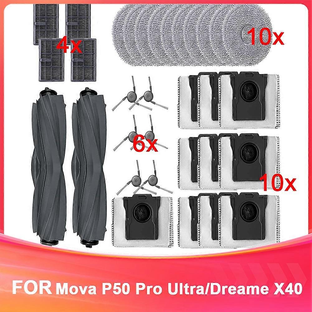 Ersatzteile Für Den Mova P50 Pro Ultra/dreame X40 Ultra Complete Saugroboter: Hauptbürste, Wischmopp, Filter, Staubbeutel