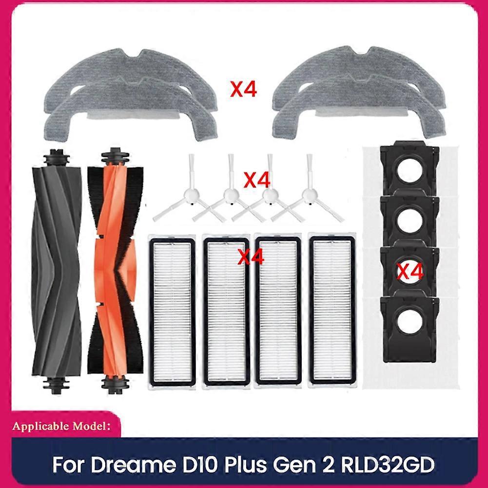 Ersatzteile Für Den Staubsauger Dreame D10 Plus Gen 2/rld32gd: Hauptzubehör, Seitenbürste, Filter, Staubbeutel Und Reinigungstuch.