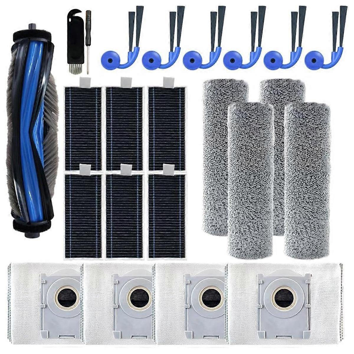 Zubehörset Für X9 Pro Omni/x9 Pro Staubsauger: Ersatzteile Für Hauptbürste, Staubbeutel, Walze, Tuch Und Filter.