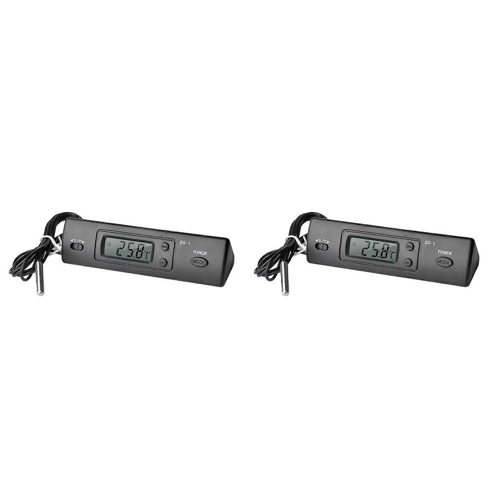 Ds-1 Autothermometer Mit Lcd-bildschirm, °c/°f-uhr, Temperatursensor Und -regler, Innen-/außenthermostat Mit Sonde.