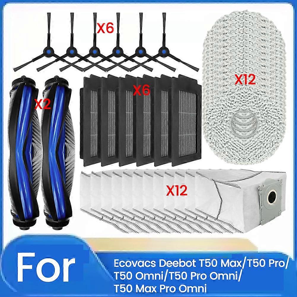 38-teiliges Set Für Ecovacs Deebot T50 Max/t50 Pro/t50 Omni/t50 Pro Omni/t50 Max Pro Omni: Bürste, Filter, Staubbeutel, Wischmopp