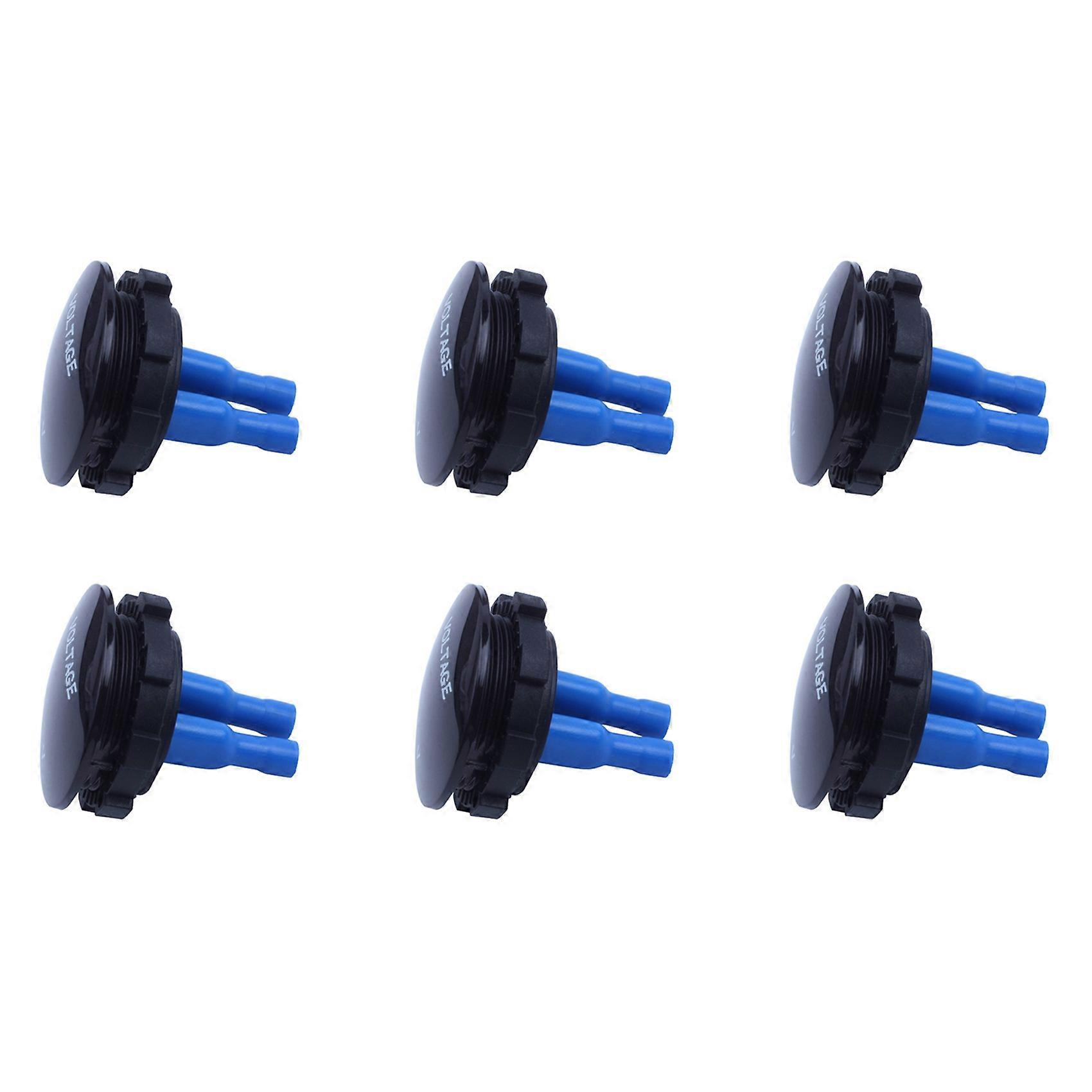 6x 5v-25v Dc Led Digitalvoltmeter, Einbau, Rund, Wasserdicht, Für Auto Und Motorrad