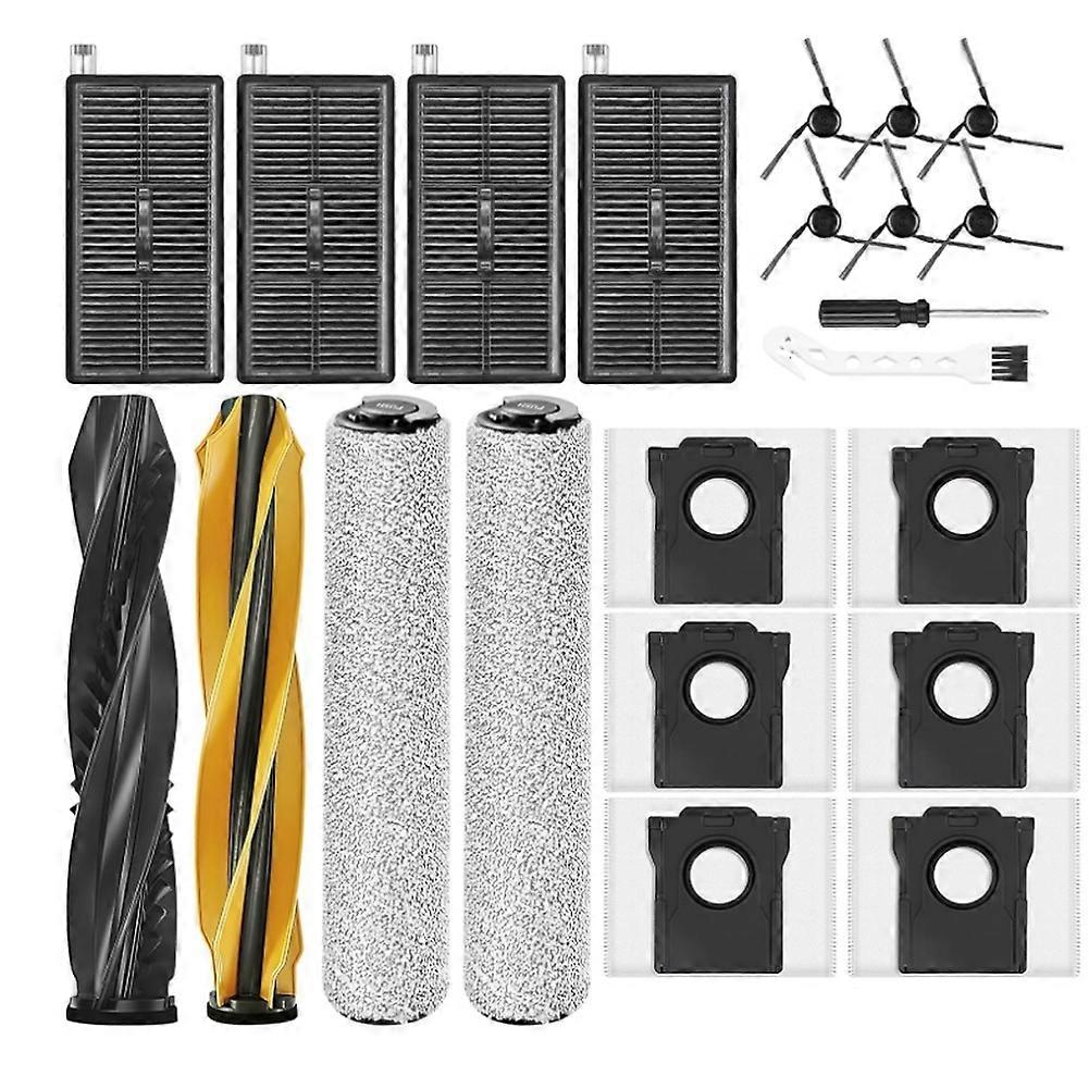 Ersatzteilset Für Den Dreame Aqua10 Ultra Roller Saugroboter: Hauptbürsten, Rotierende Wischmopps, Filter, Seitenbürsten Und Staubbeutel.