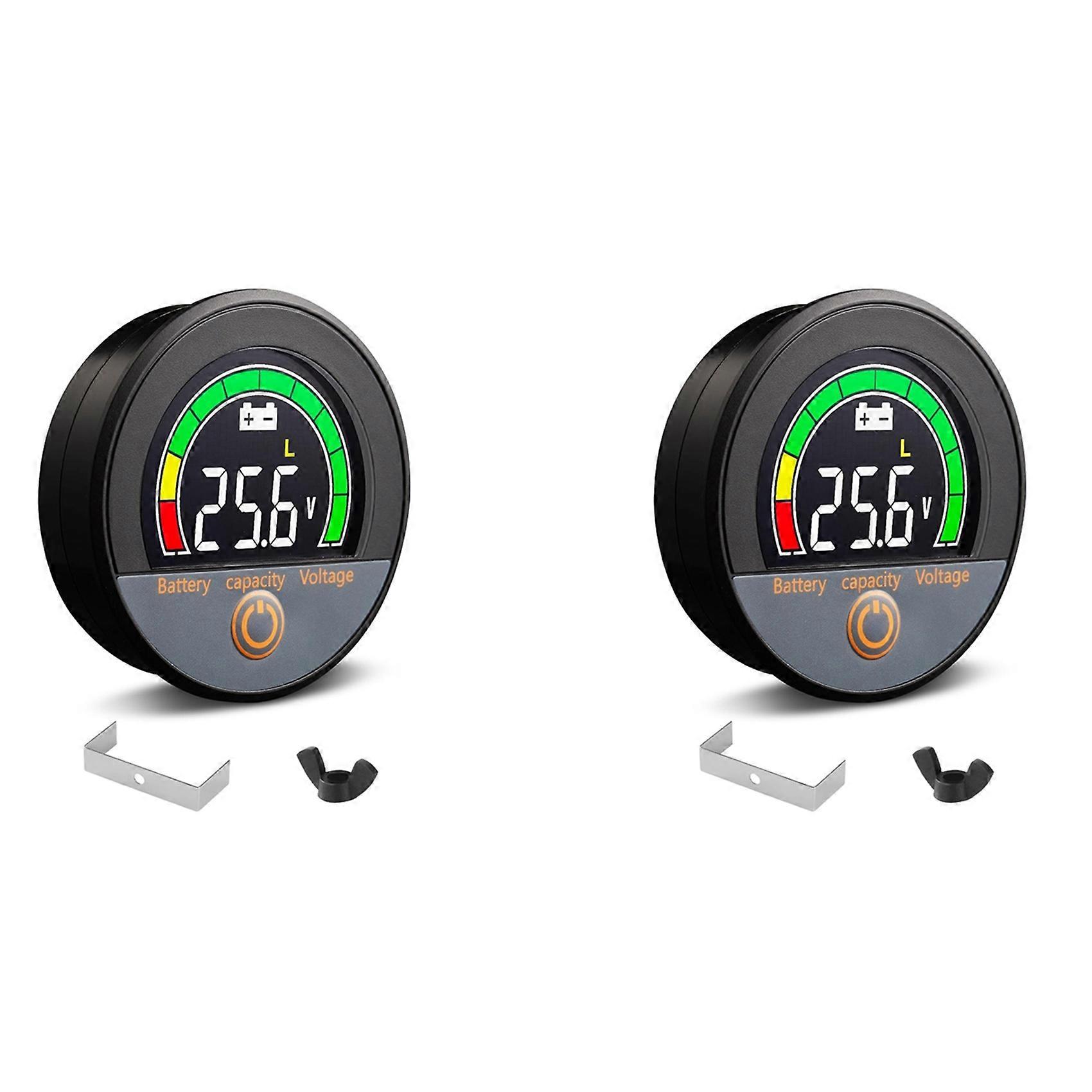 12 V, 24 V, 48 V, 60 V, 84 V – Wasserdichtes Voltmeter (ip67) Mit Hintergrundbeleuchtetem Lcd-display Und Warnung Bei Niedrigem Batteriestand.
