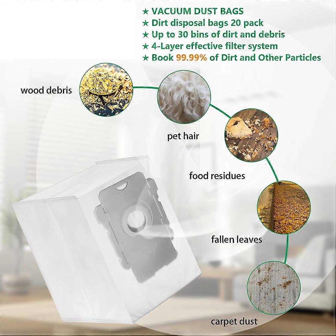 Packung Mit 20 Staubsaugerbeuteln, Kompatibel Mit Den Irobot Roomba Reinigungsstationen I7, I7+, I8, I8+, I3, I3+, I4, I4+, I5, I5+, I6, I6+ Und J5
