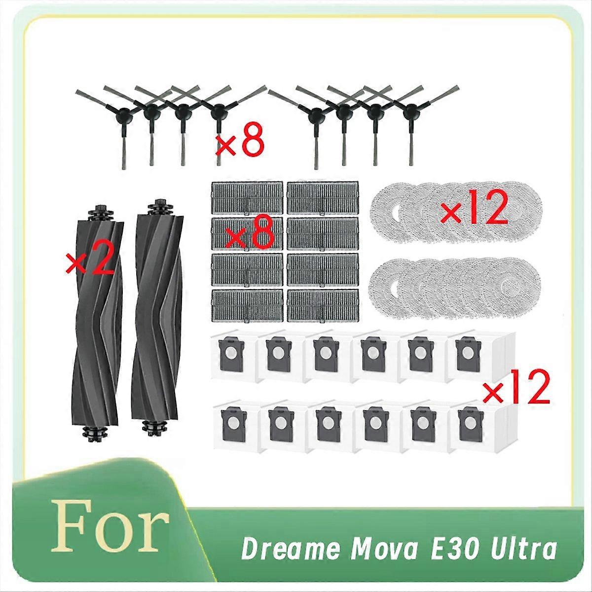 42-teiliges Set Für Den Dreame Mova E30 Ultra Wischmopp: Seitenwalzenbürste, Hepa-filter, Staubbeutel, Extrem Widerstandsfähige Wartungsklappe