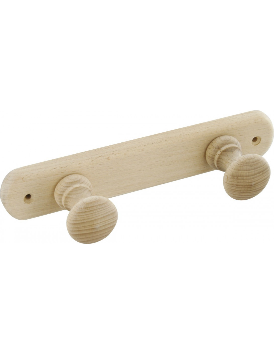 Garderobe Aus Holz Eco Naturholz Buche 2 Köpfe 23 X 6 X 4,2