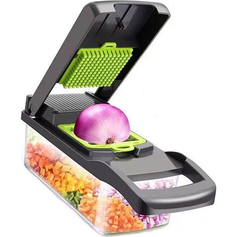 16-teiliges Gemüseschneider-set – Mandoline – Eisschneider/zerkleinerer – Zwiebelschneider – Gemüseschneider – Manueller Gemüseschneider – Gewürzschneider