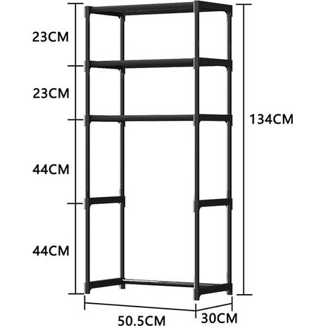 Schwarzes 3-stöckiges Aufbewahrungsregal Für Waschmaschine, 69 X 28 X 169 Cm, Stabiler Ständer Für Waschmaschine Und Waschküche