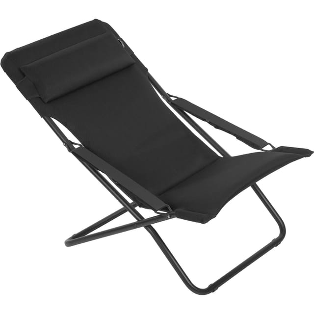 Lafuma Mobilier - Klappbarer, Gepolsterter Liegestuhl - Transabed - Aircomfort® - Schwarz Acier