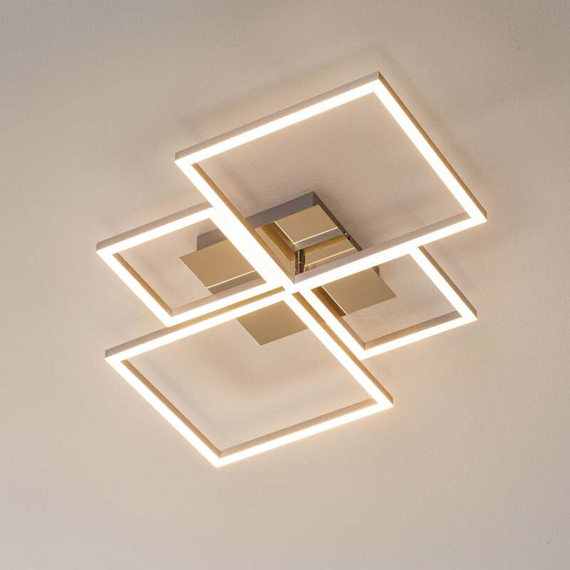 [neuwertig] B-ware Led-deckenlampe Briloner Frame Dimmbar Schwenkbare Leuchtelemente Chrom