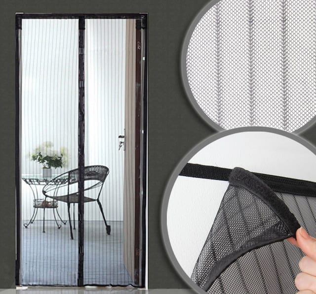 Insektenschutz Magnetvorhang Zum Kleben Mit Klettband B 1300 Mm X H 2150 Mm - Schwarz