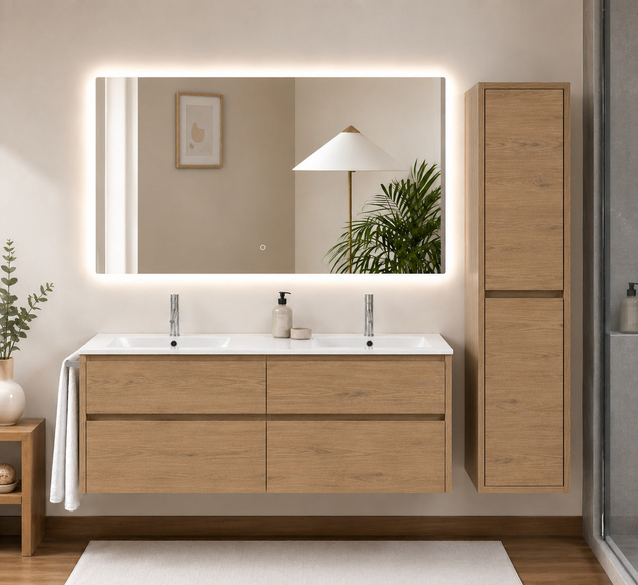 Badmöbel-set Ibiza Quattro Ohne Spiegel Mit Waschbecken, – Estepa Mit Hochschrank