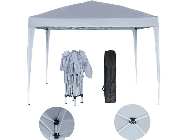Faltbarer Gartenpavillon "svetlana 3" - 9 M² - 3 X 3 M - Weiß