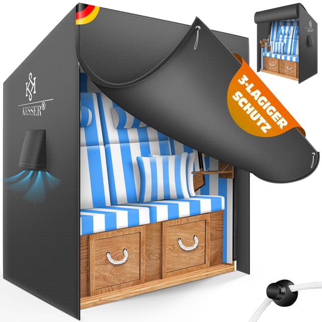 Kesser® Strandkorb-schutzhülle, Wasserdicht, 600d - 135 Cm, Anthrazit