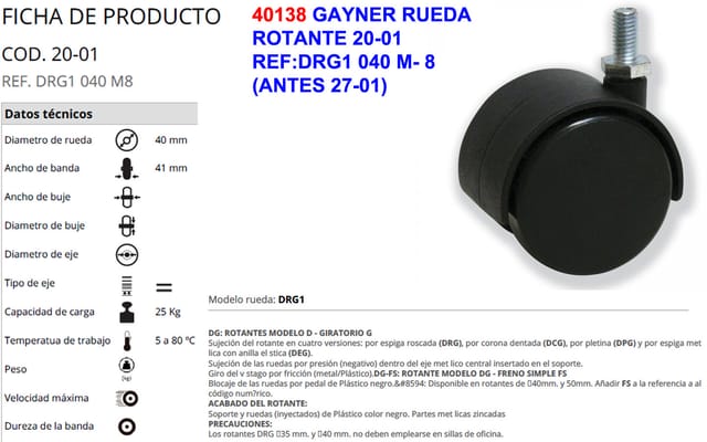 Gayner-rad 20-01 Ref: Drg1 040 M-8 (vor 27-01)