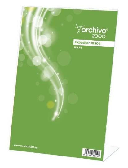 File 2000 Desktop Display Stand L-shape Din A4 Vertical 95x210x305 Mm Klarglas
