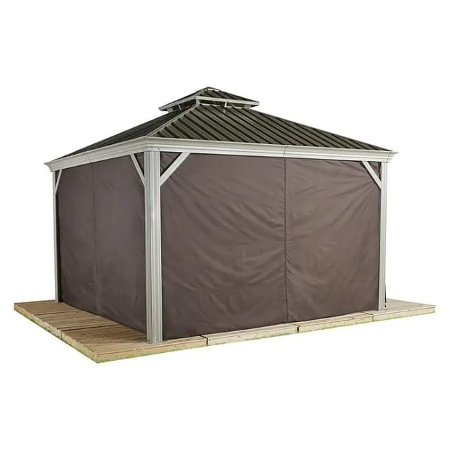 Vorhang-set Passend Zu Messina 10x12, Taupe, Polyester - Sojag