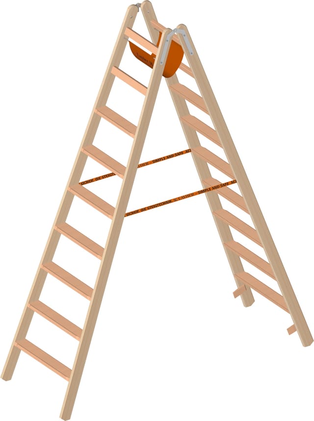 Layher 1020 Holzstehleiter Mit 2x9 Stufen
