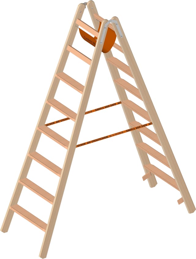 Layher 1020 Holzstehleiter Mit 2x8 Stufen