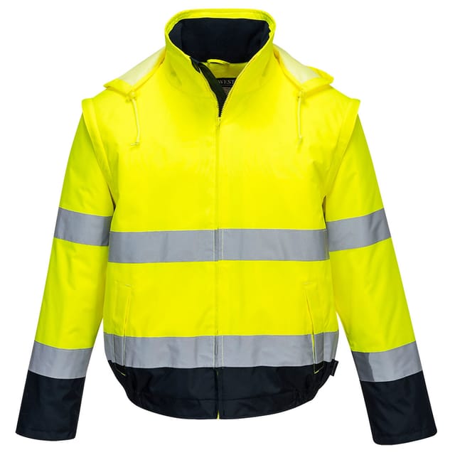 2-in-1 Blouson Hv Hv Doppellagiges Fleece Gelb/marine 3xl