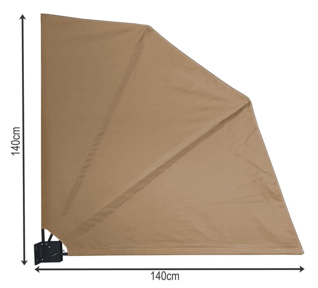 Quick-star - Sichtschutz Fächer 140 X 140 Cm Easy Mount Beige Balkon Trennwand Windschutz Sonnenschutz