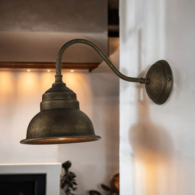 Licht-erlebnisse - Wandlampe Bronze Antik Echt-messing Edel Oslo