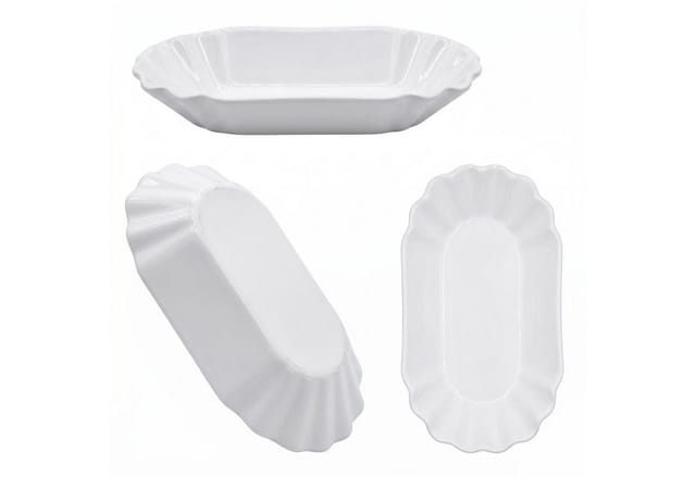 Pommesschale Porzellan 20 Cm - 6er Set - Currywurst Schale Imbiss Schale Fritten