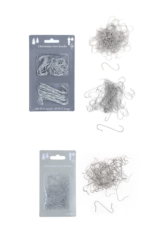 Spetebo - Weihnachtsbaum Haken Silber - 200 Stück - Christbaum Kugel Aufhänger S-haken - Weihnachtskugel Draht Haken Schnellaufhänger