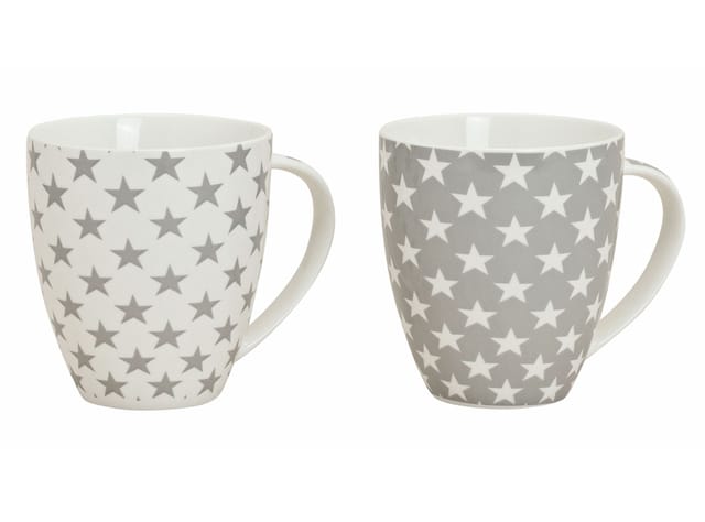 2x Xxl Kaffeetasse Groß 650ml - Jumbo Tasse Porzellan Kaffee Becher Stern Design