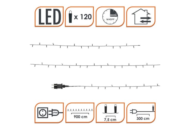 Spetebo - Led Weihnachts Lichterkette Bunt - 120 Led / 12 M - Deko Beleuchtung Für Außen