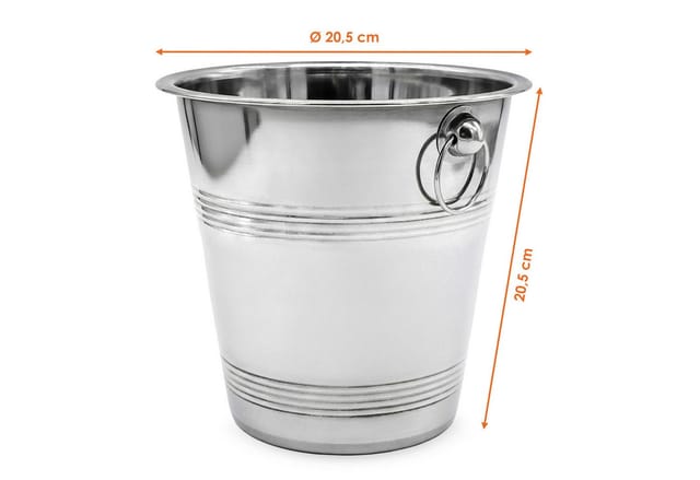 Design Flaschenkühler Aus Edelstahl Glänzend 20,5 Cm - Ideal Zur Kühlung Von Sekt Oder Spirituosen
