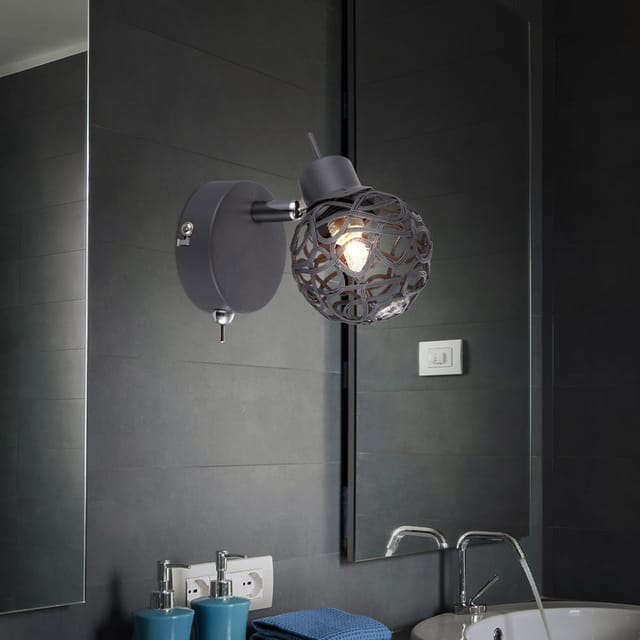 Etc-shop - Kristall Wand Lampe Alu Geflecht Strahler Wohn Zimmer Spot Schwenkbar Im Set Inkl. Led Leuchtmittel