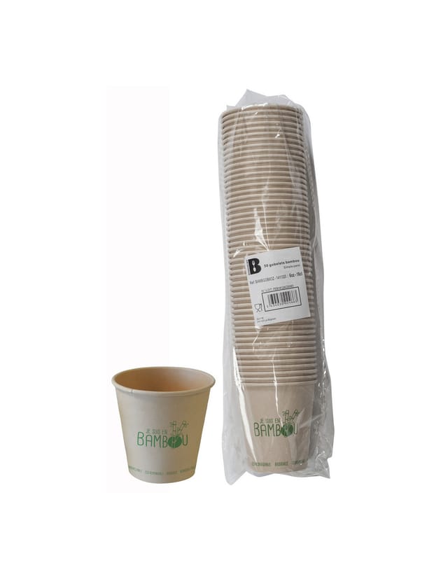 Becher X50 Bambus 60z 18cl - Publi Embal