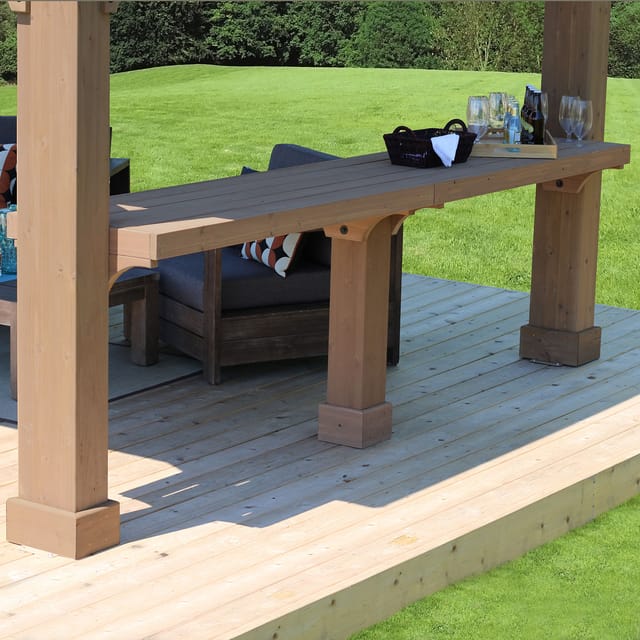 Westmann - Holz Seitenablage Für Pavillon Devon Natur 59x299x96 Cm