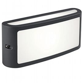 Aluminiumguss-wandleuchte Mit Opalischem Thermoplastdiffusor - Warmweißes Licht 3000°k - 10w - 840 Lumen - Ip54 Graphit