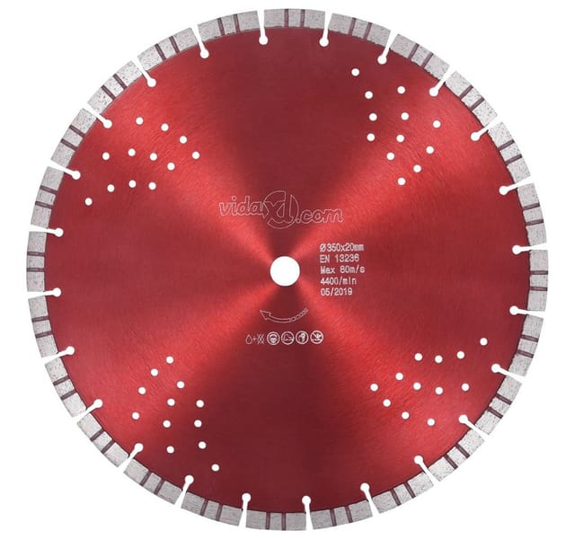 Vidaxl Diamant-trennscheibe Mit Turbo Und Löchern Stahl 350 Mm