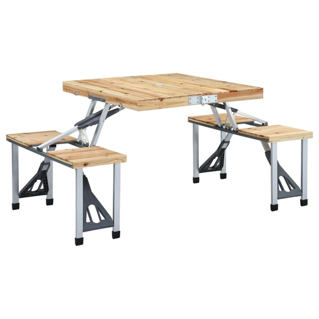 Vidaxl - Klappbarer Campingtisch Mit 4 Sitzen Stahl Aluminium