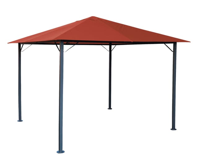 Quick-star - Metall Garten Pavillon Nizza 3x3m Antik Partyzelt Terra / Rotorange Ral 2001