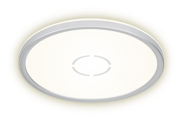 Briloner - Deckenleuchte Mit Hintergrundbeleuchtung Led Deckenlampe Rund Flurlampe Silber Küchenlampe, Backlight, 18w 2400lm Neutralweiß, Dxh 29,3 X 2,8cm