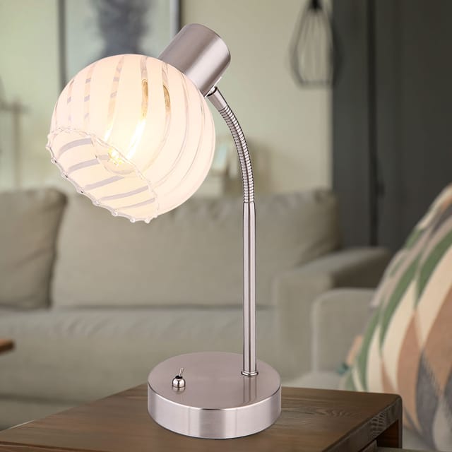 Globo - Schreib Tisch Lampe Leuchte Flexo-strahler Beleuchtung Büro Schlaf Zimmer Glas