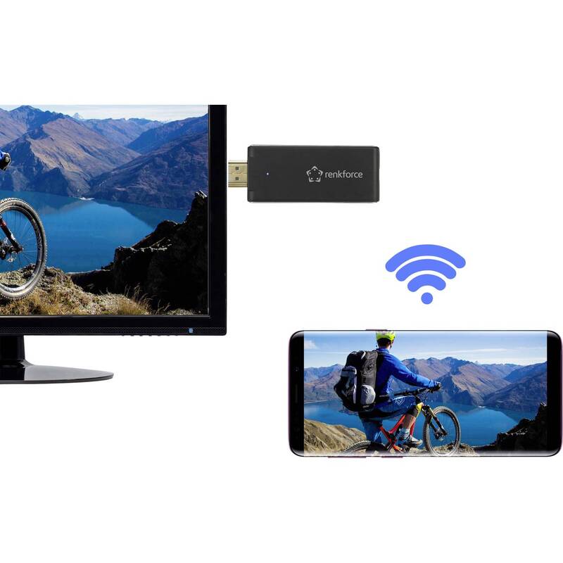 [neuwertig] B-ware Renkforce Hdmi Streaming Stick Renkcast 3 Airplay Miracast Dlna Schwarz Usb