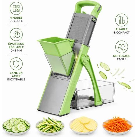 Multifunktionaler Manueller Gemüseschneider (mandoline), Einstellbare Schnittstärke, Edelstahlklinge Für Alle Gemüsesorten, Julienne, Würfel