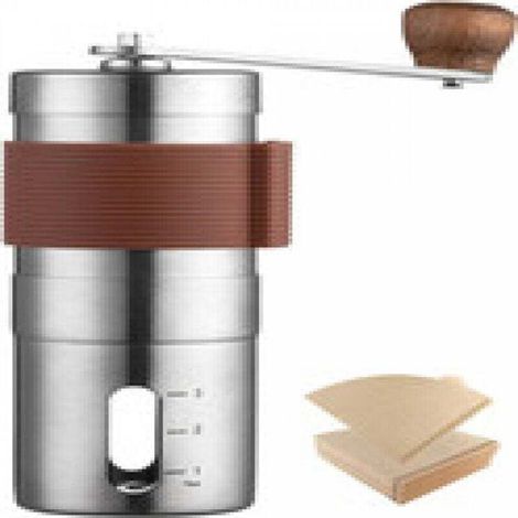 Manuelle Kaffeemühle Mit 100 Kaffeefiltern, Einstellbare Manuelle Kaffeemühle, Geeignet Für Zuhause, Büro Oder Reisen