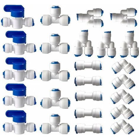 Gerader Schnellverschluss 1/4' (6mm) Pushfit – 25er-set Für Umkehrosmoseanlagen – Kompatibel Mit Kupfer-, Cpvc-, Pex- Und Pvc-rohren – Werkzeuglose Installation