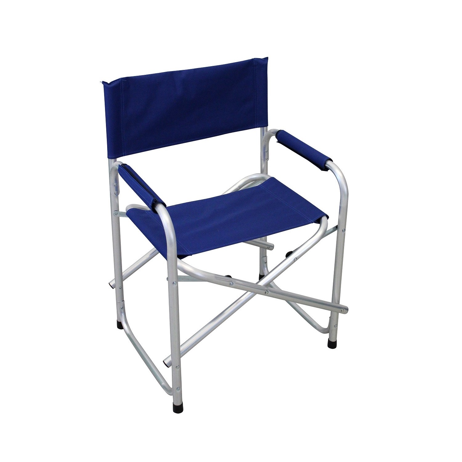Regiestuhl Blaues Gewebe Klappbar Aus Aluminium