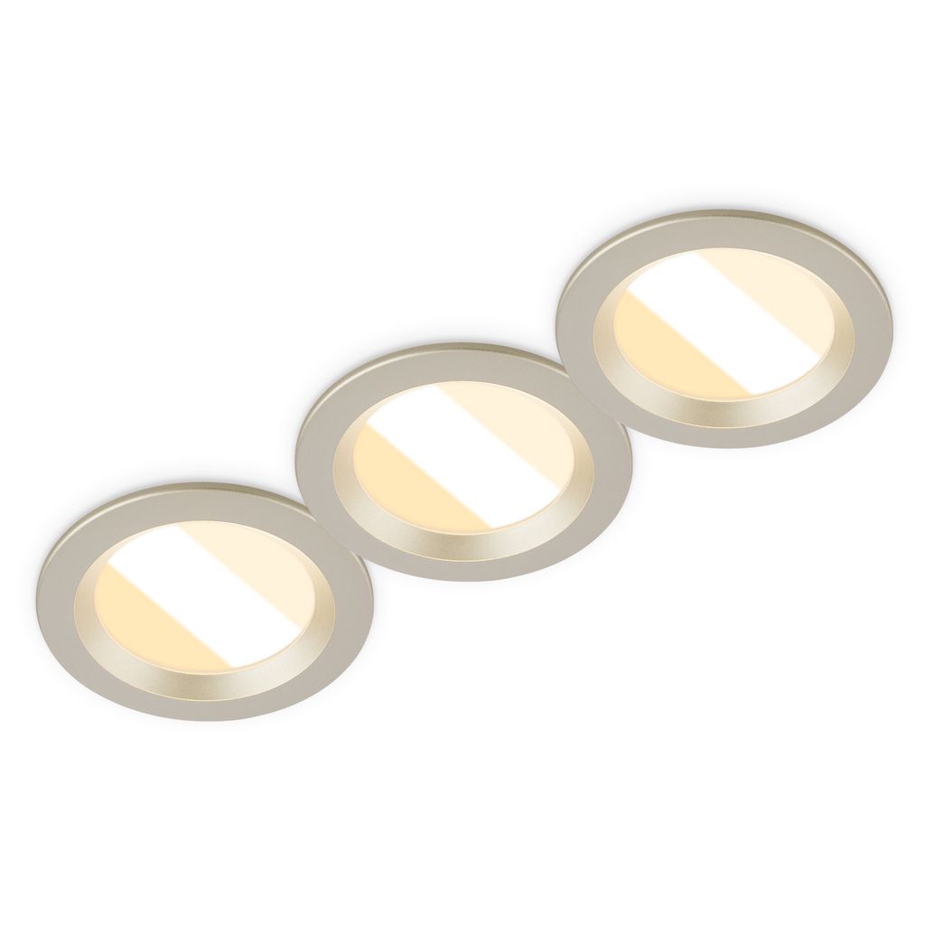Briloner 3er Set Led Einbauleuchten Cct Ø8,6x3,2 Cm 3x3,5w 3x450lm 2700k-4000k Warmweiß-neutralweiß Ip65 Nickel-matt - Einbaustrahler Badezimmer