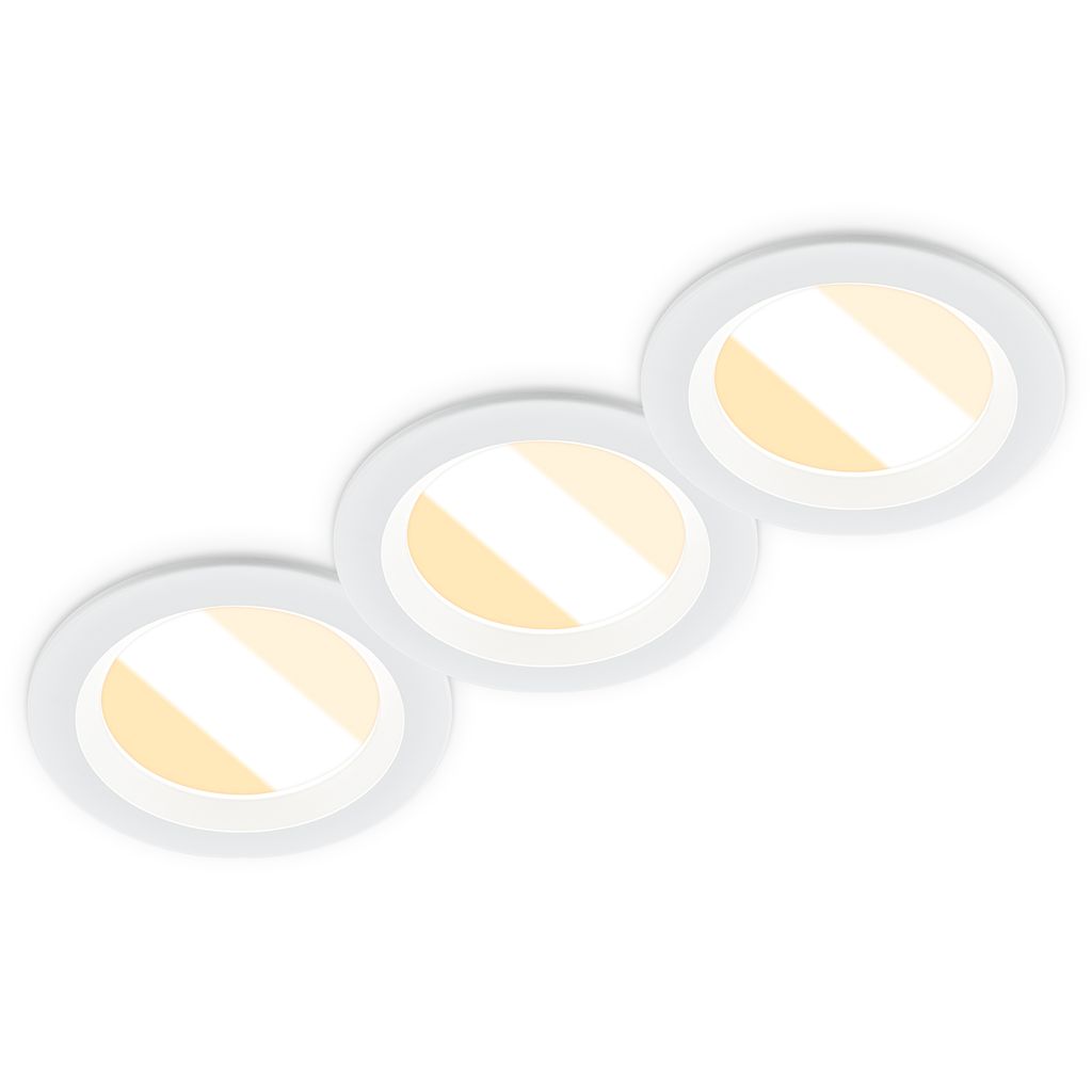 Briloner 3er Set Led Einbauleuchten Cct Ø8,6x3,2 Cm 3x3,5w 3x450lm 2700k-4000k Warmweiß-neutralweiß Ip65 Weiß - Einbaustrahler Badezimmer